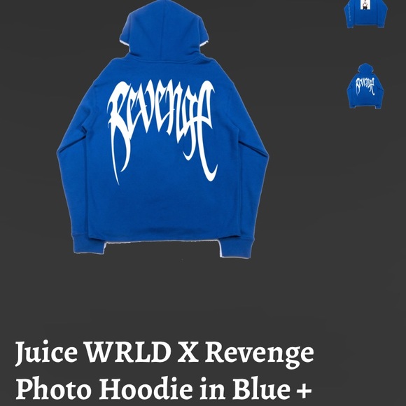 Juice WRLD X Revenge Photo Hoodie In Blue